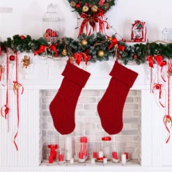 Glitzhome 22 In. Knitted Polyester Red Christmas Decoration Stocking (2-Pack) 13 Glitzhome 22 In. Knitted Polyester Red Christmas Decoration Stocking (2-Pack) -Christmas decorations shop glitzhome christmas stockings 2004700045 31 1000