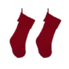 Glitzhome 22 In. Knitted Polyester Red Christmas Decoration Stocking (2-Pack)