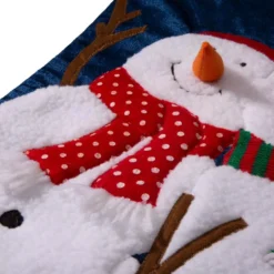 Glitzhome 36 In. H Polyester Velvet 3D Oversized Snowman Stocking -Christmas decorations shop glitzhome christmas stockings 2004700070 1f 1000