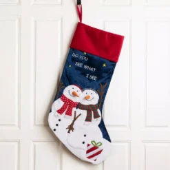 Glitzhome 36 In. H Polyester Velvet 3D Oversized Snowman Stocking -Christmas decorations shop glitzhome christmas stockings 2004700070 31 1000