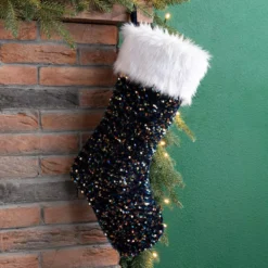 Glitzhome 21 In. H Polyester Navy Blue Sequin Christmas Stocking 9 Glitzhome 21 In. H Polyester Navy Blue Sequin Christmas Stocking -Christmas decorations shop glitzhome christmas stockings 2004700076 31 1000