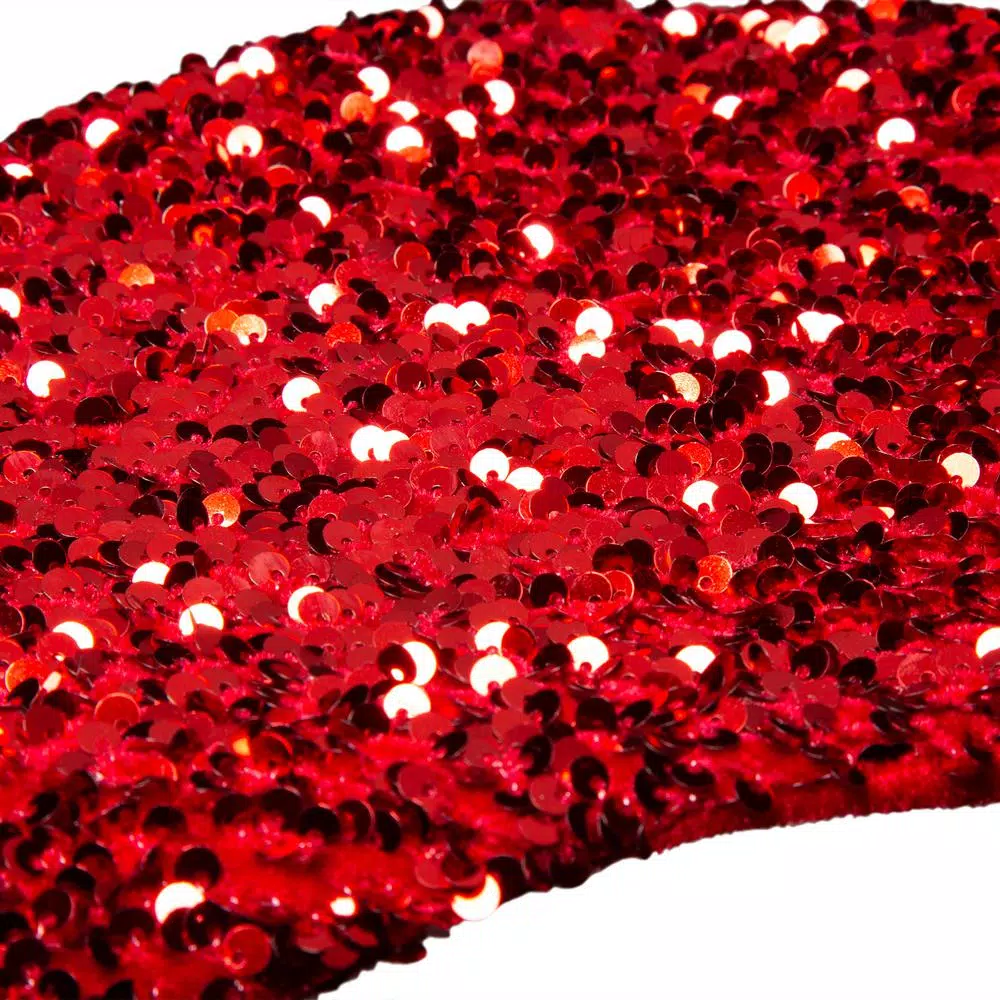 Glitzhome 21 In. H Red Sequin Christmas Stocking 4 Glitzhome 21 In. H Red Sequin Christmas Stocking - Image 4