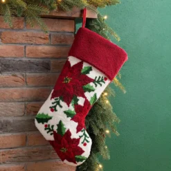 Glitzhome 21.00 In. H Acrylic/PolyesterPoinsettia Hooked Stocking 9 Glitzhome 21.00 In. H Acrylic/PolyesterPoinsettia Hooked Stocking -Christmas decorations shop glitzhome christmas stockings 2004700081 31 1000
