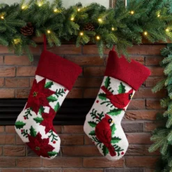 Glitzhome 21.00 In. H Polyester Cardinal Hooked Stocking 11 Glitzhome 21.00 In. H Polyester Cardinal Hooked Stocking -Christmas decorations shop glitzhome christmas stockings 2004700082 31 1000