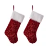 Glitzhome 21 In. H Polyester Red Sequin Christmas Stocking (2-Pack)