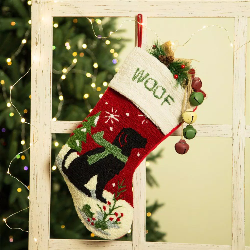 Glitzhome 20 In. L Hooked Stocking, Dog 7 Glitzhome 20 In. L Hooked Stocking, Dog - Image 7