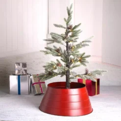 Glitzhome 22 In. D Painted Red Metal Tree Collar 11 Glitzhome 22 In. D Painted Red Metal Tree Collar -Christmas decorations shop glitzhome christmas tree skirts collars 1103202877 31 1000