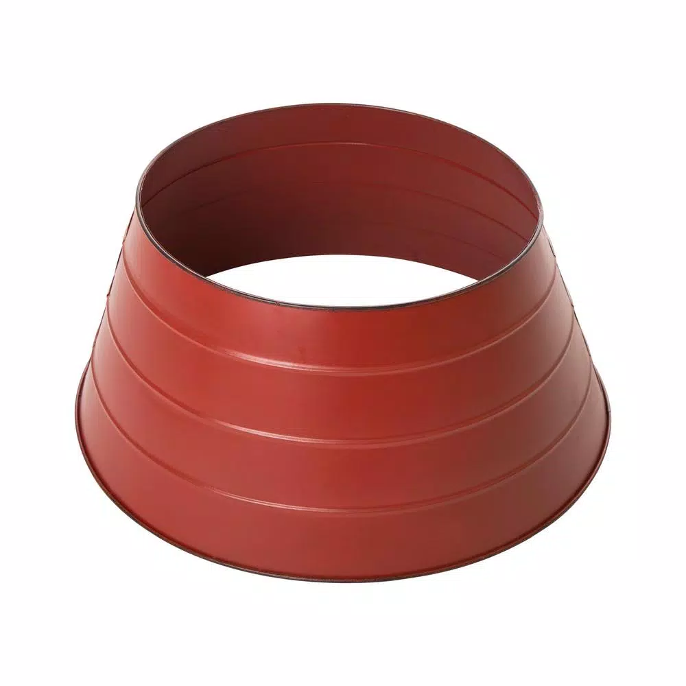Glitzhome 22 In. D Painted Red Metal Tree Collar 2 Glitzhome 22 In. D Painted Red Metal Tree Collar - Image 2