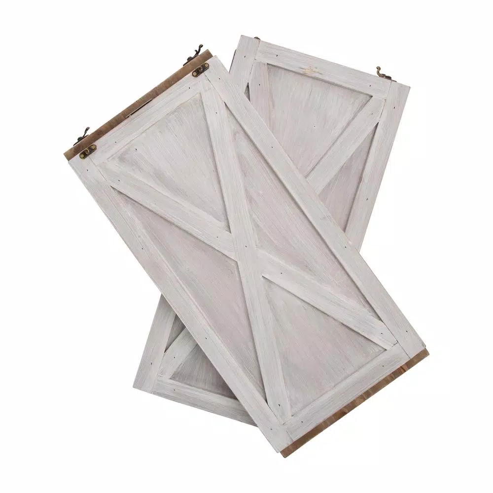 Glitzhome 22.09 In. L Washed White Wooden Tree Collar (KD) 5 Glitzhome 22.09 In. L Washed White Wooden Tree Collar (KD) - Image 5