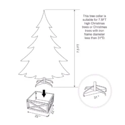 Glitzhome 22.09 In. L Washed White Wooden Tree Collar (KD) 9 Glitzhome 22.09 In. L Washed White Wooden Tree Collar (KD) -Christmas decorations shop glitzhome christmas tree skirts collars 1106203433 4f 1000