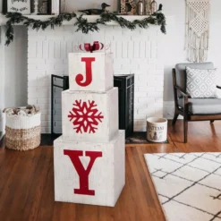 Glitzhome 31.89 In. H Wooden Block Wording Porch Sign – JOY -Christmas decorations shop glitzhome christmas yard decorations 1103203410 31 1000