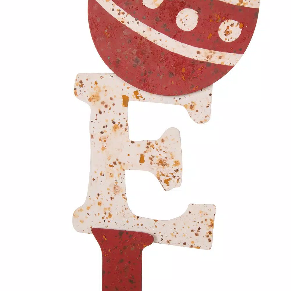 Glitzhome 36.02 In. H Rusty Metal Noel Yard Stake Or Wall Decor 3 Glitzhome 36.02 In. H Rusty Metal Noel Yard Stake Or Wall Decor - Image 3