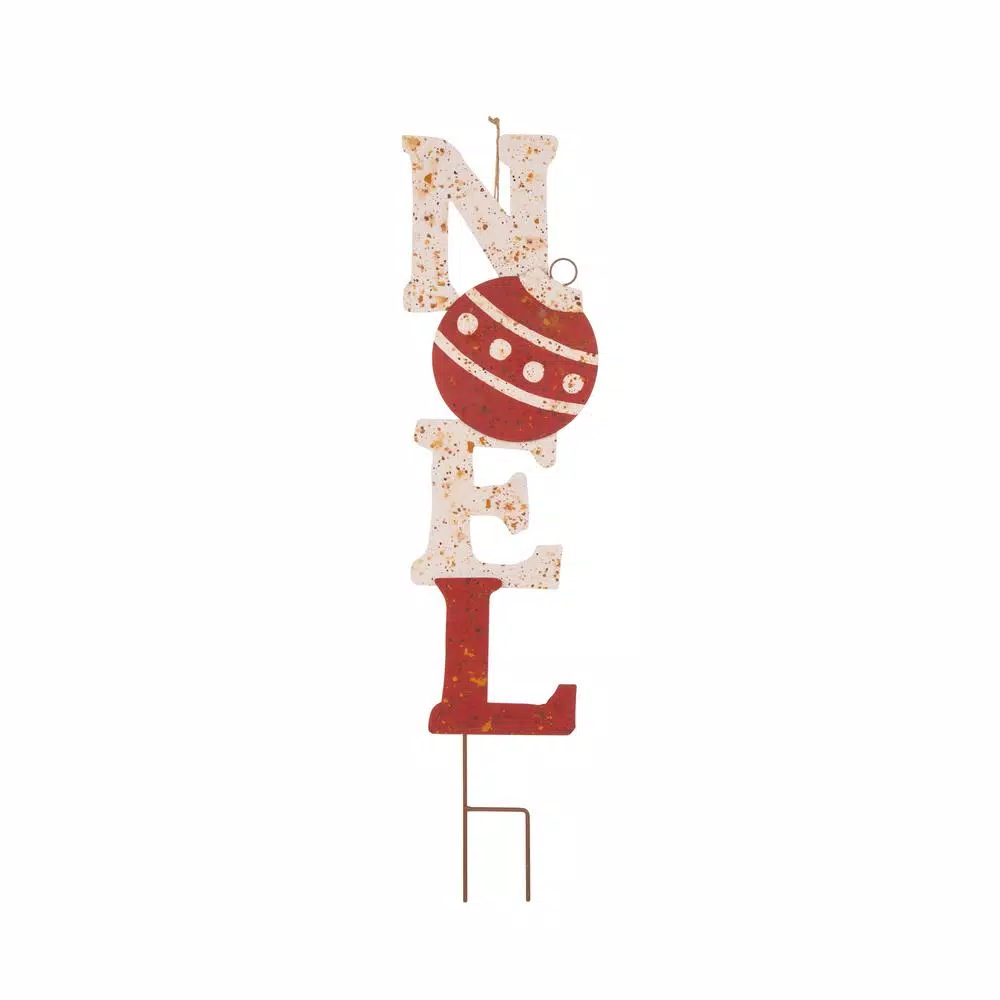 Glitzhome 36.02 In. H Rusty Metal Noel Yard Stake Or Wall Decor 1 Glitzhome 36.02 In. H Rusty Metal Noel Yard Stake Or Wall Decor