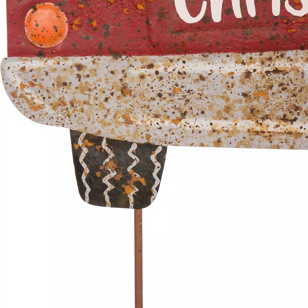 Glitzhome 31.89 In. H Rusty Metal Christmas Truck Yard Stake Or Standing Decor Or Wall Decor 5 Glitzhome 31.89 In. H Rusty Metal Christmas Truck Yard Stake Or Standing Decor Or Wall Decor - Image 5