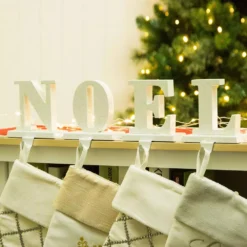 Glitzhome 5.91 In. H Wooden/Metal NOEL Stocking Holder (Set Of 4) 9 Glitzhome 5.91 In. H Wooden/Metal NOEL Stocking Holder (Set Of 4) -Christmas decorations shop glitzhome stocking holders 1124004093 31 1000