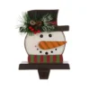 Glitzhome 6.50 In. H Wooden/Metal Snowman Head Stocking Holder