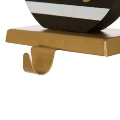 Glitzhome 6.89 In. H Wooden/Metal Striped Ornament Stocking Holder 8 Glitzhome 6.89 In. H Wooden/Metal Striped Ornament Stocking Holder -Christmas decorations shop glitzhome stocking holders 1124004097 1f 1000