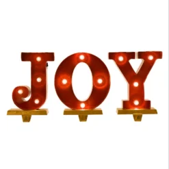 Glitzhome 8.46 In. H JOY Stocking Holder (Set Of 3)