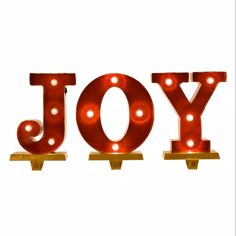 Glitzhome 8.46 In. H JOY Stocking Holder (Set Of 3) 1 Glitzhome 8.46 In. H JOY Stocking Holder (Set Of 3)