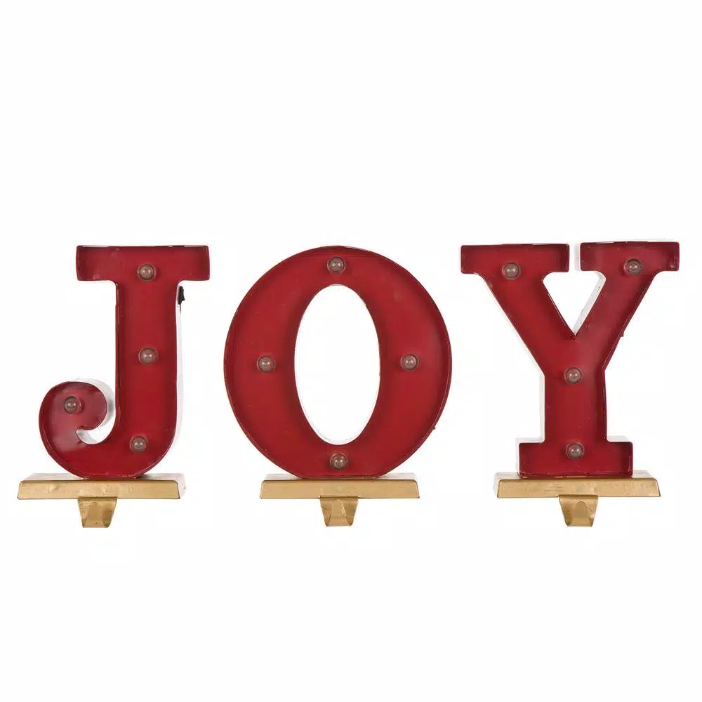 Glitzhome 8.46 In. H JOY Stocking Holder (Set Of 3) 2 Glitzhome 8.46 In. H JOY Stocking Holder (Set Of 3) - Image 2
