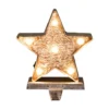 Glitzhome 7.5 In. H Marquee LED Lighted Christmas Stocking Holder Star