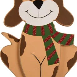 Glitzhome 7.76 In. H Wooden Metal Christmas Stocking Holder Dog -Christmas decorations shop glitzhome stocking holders 1124202626 1f 1000