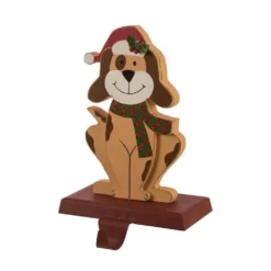 Glitzhome 7.76 In. H Wooden Metal Christmas Stocking Holder Dog -Christmas decorations shop glitzhome stocking holders 1124202626 c3 1000