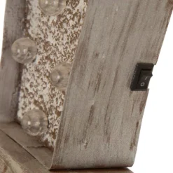 Glitzhome 7.50 In. H Marquee LED Wooden/Metal Giftbox Stocking Holder 11 Glitzhome 7.50 In. H Marquee LED Wooden/Metal Giftbox Stocking Holder -Christmas decorations shop glitzhome stocking holders gh1124202578 1f 1000