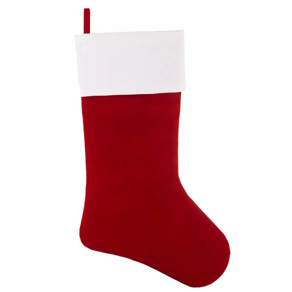 Haute Decor HangRight 18.7 In. Red And White Polyester Deluxe Stocking (2-Pack) 1 Haute Decor HangRight 18.7 In. Red And White Polyester Deluxe Stocking (2-Pack)