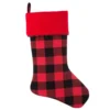 Haute Decor HangRight 18.7 In. Red And White Polyester Buffalo Check Stocking (2-Pack)