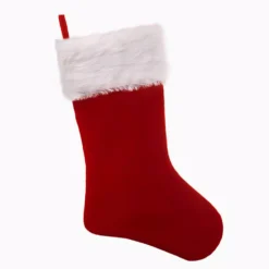 Haute Decor HangRight 18.7 In. Red And White Polyester Premium Stocking (2-Pack)