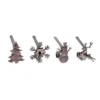 Haute Decor Oil-Rubbed Bronze MantleClip Stocking Holder With Assorted Holiday Icons (4-Pack)