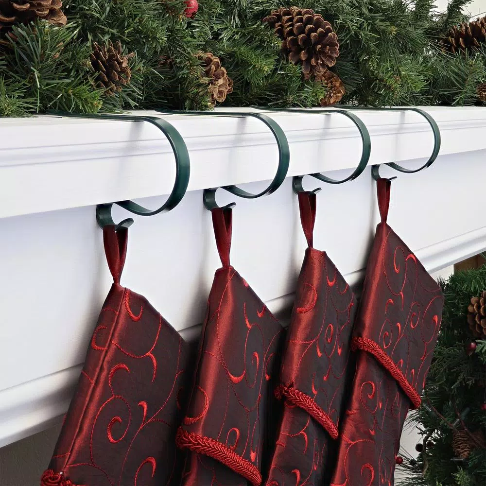 Haute Decor Original MantleClip Hunter Green Stocking Holder (4-Pack) 2 Haute Decor Original MantleClip Hunter Green Stocking Holder (4-Pack) - Image 2