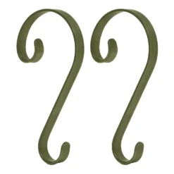 Haute Decor 6 In. Antique Brass Stocking Scrolls Holders (2-Pack)