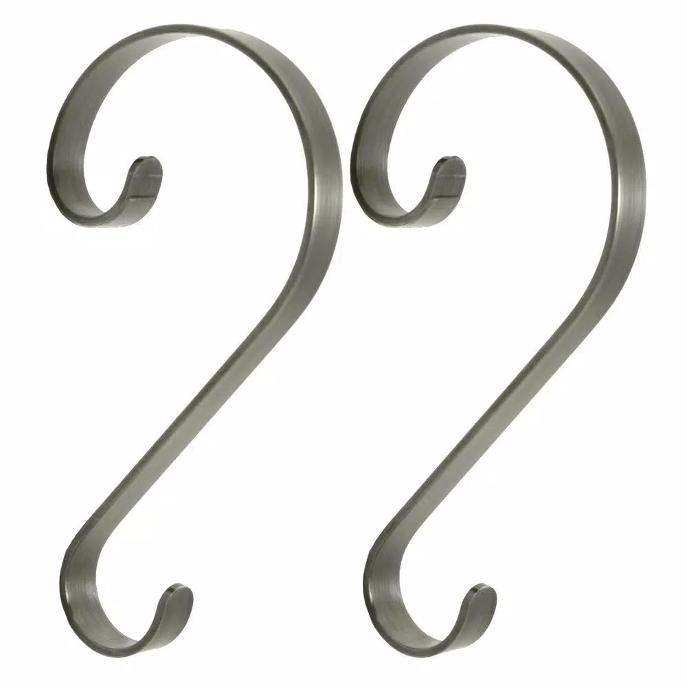 Haute Decor Stocking Scrolls Stocking Holders In Pewter (2-Pack) 1 Haute Decor Stocking Scrolls Stocking Holders In Pewter (2-Pack)