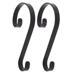 Haute Decor Matte Black Stocking Scroll Stocking Holder (2-Pack)