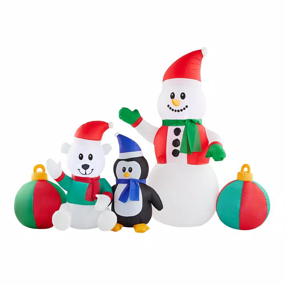 Home Accents Holiday 6.5 Ft LED Inflatable Snowman And Friends 1 Home Accents Holiday 6.5 Ft LED Inflatable Snowman And Friends
