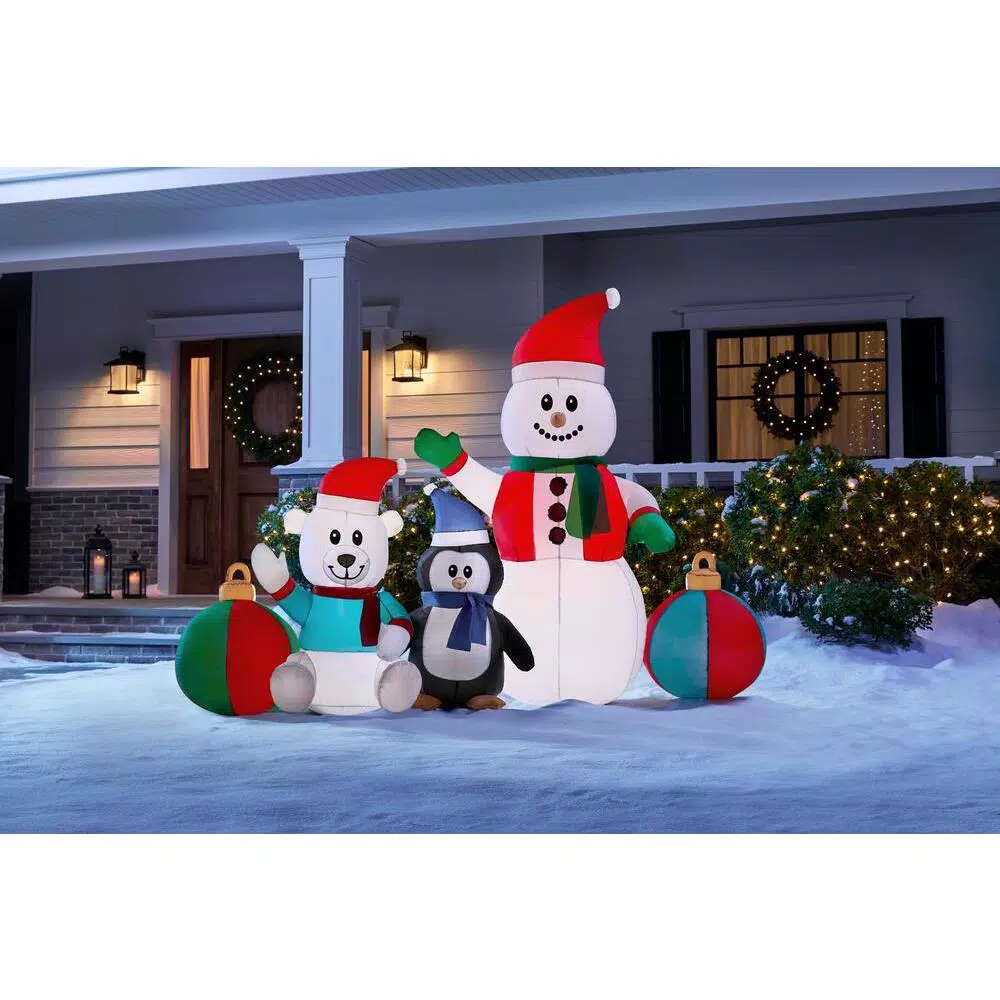 Home Accents Holiday 6.5 Ft LED Inflatable Snowman And Friends 2 Home Accents Holiday 6.5 Ft LED Inflatable Snowman And Friends - Image 2