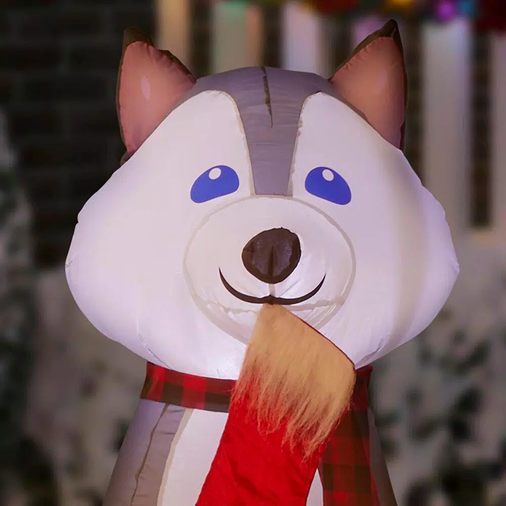 Home Accents Holiday 3.74 Ft. H X 7.5 Ft. W Inflatable Puppy Pals With Stockings 4 Home Accents Holiday 3.74 Ft. H X 7.5 Ft. W Inflatable Puppy Pals With Stockings - Image 4