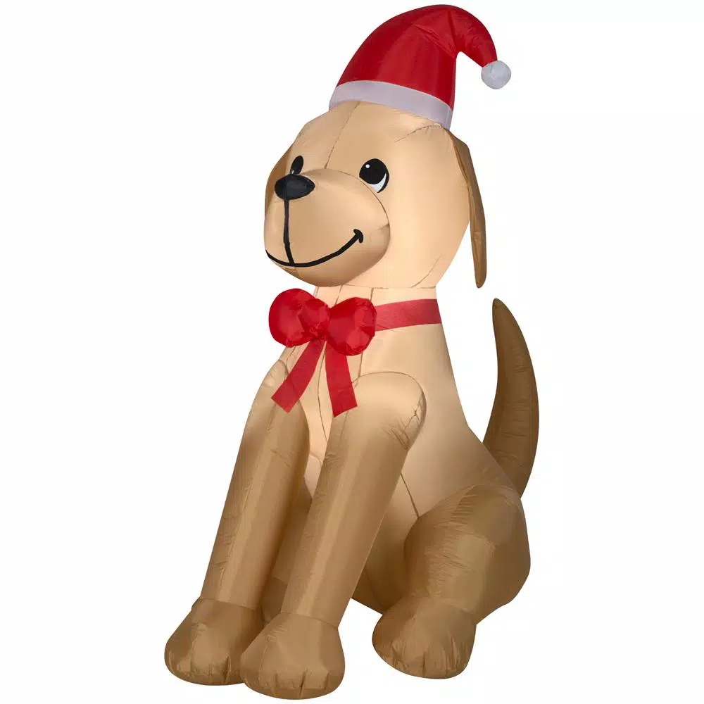 Home Accents Holiday 6 Ft. Inflatable Golden Retriever With Bow 1 Home Accents Holiday 6 Ft. Inflatable Golden Retriever With Bow