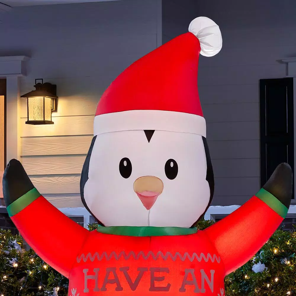 Home Accents Holiday 6 Ft. Animated Inflatable Shivering Penguin Ice Day 4 Home Accents Holiday 6 Ft. Animated Inflatable Shivering Penguin Ice Day - Image 4