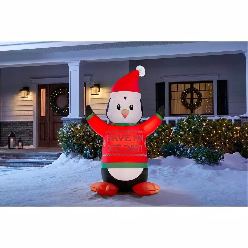 Home Accents Holiday 6 Ft. Animated Inflatable Shivering Penguin Ice Day 2 Home Accents Holiday 6 Ft. Animated Inflatable Shivering Penguin Ice Day - Image 2