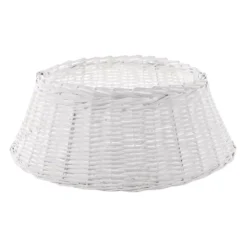 Home Accents Holiday 27 In. D White Wicker Christmas Tree Collar