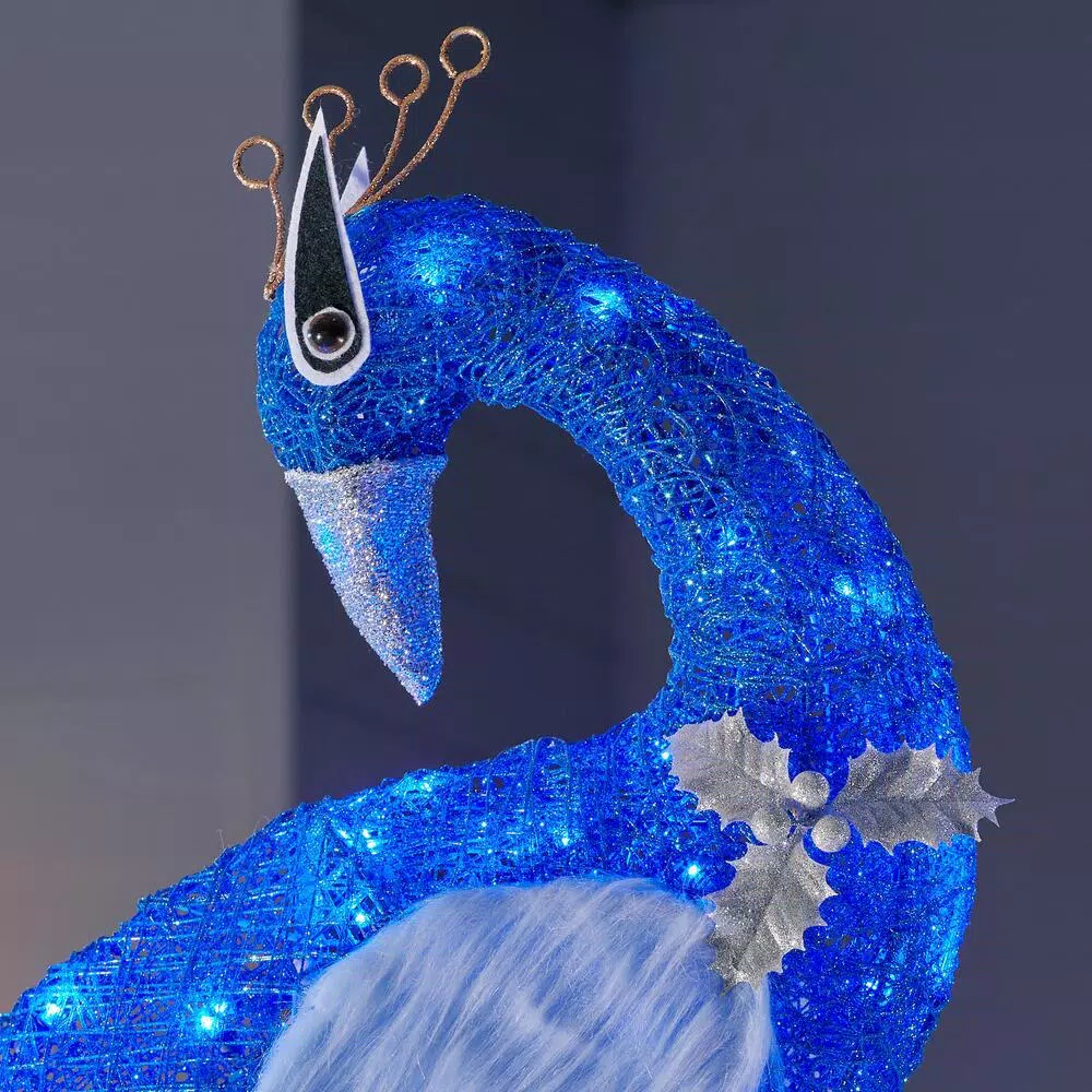 Home Accents Holiday 70 In 120-Light LED Blue Peacocl 4 Home Accents Holiday 70 In 120-Light LED Blue Peacocl - Image 4