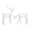 Home Accents Holiday 48 In. And 36 In. Pre-Lit LED White Wire Deer And Doe Set