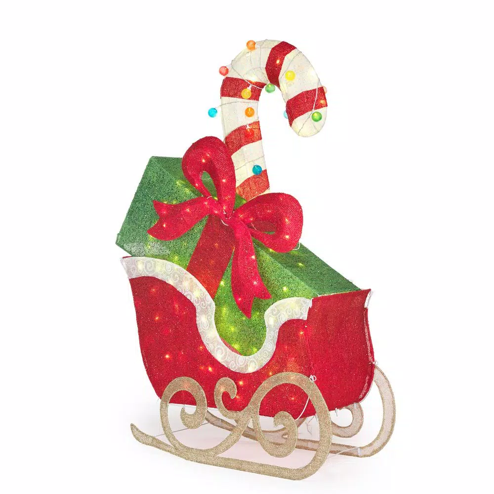 Home Accents Holiday 61 In Cool White 120-Light LED Sleigh With Presents 5 Home Accents Holiday 61 In Cool White 120-Light LED Sleigh With Presents - Image 5