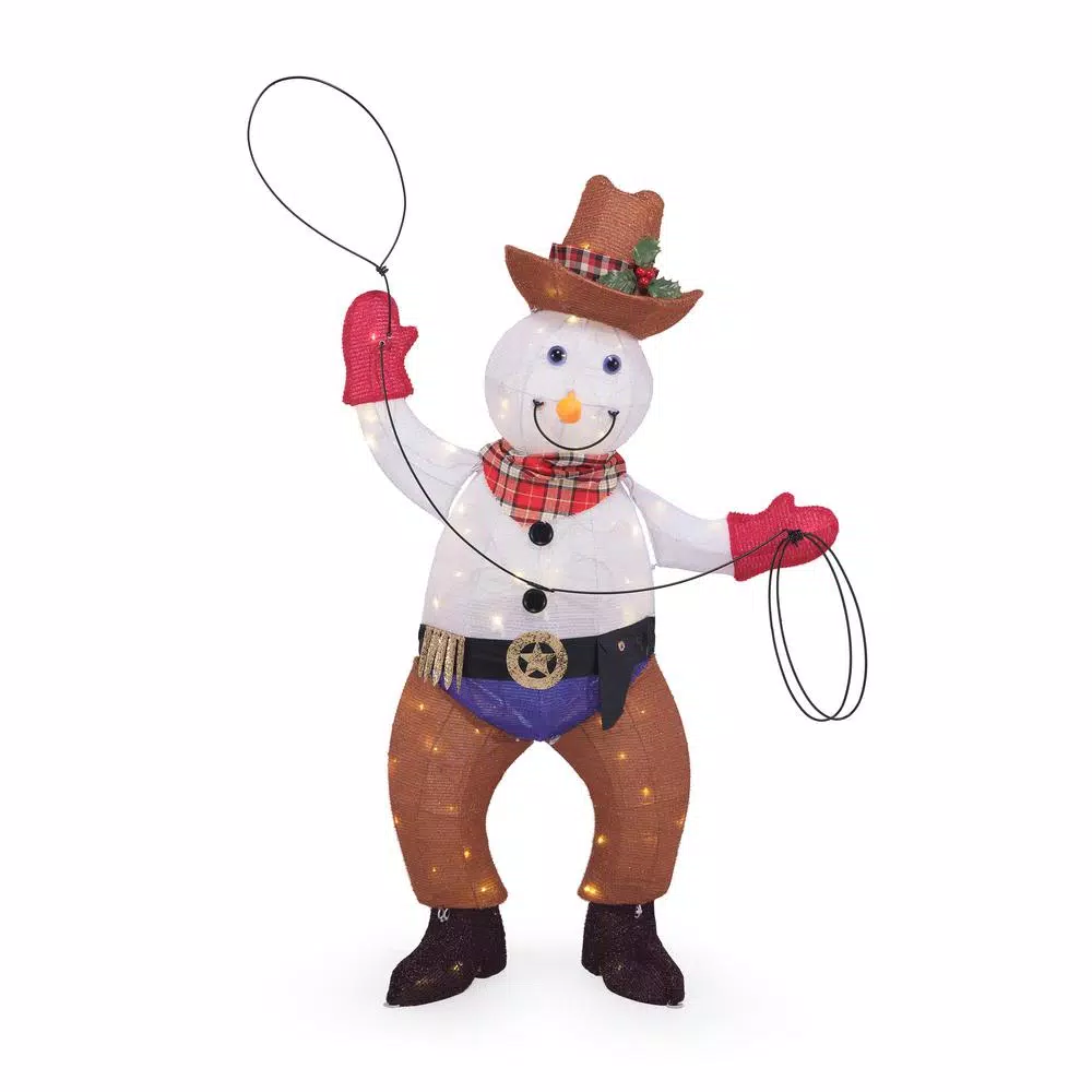 Home Accents Holiday 4 Ft LED Cowboy Snowman 1 Home Accents Holiday 4 Ft LED Cowboy Snowman