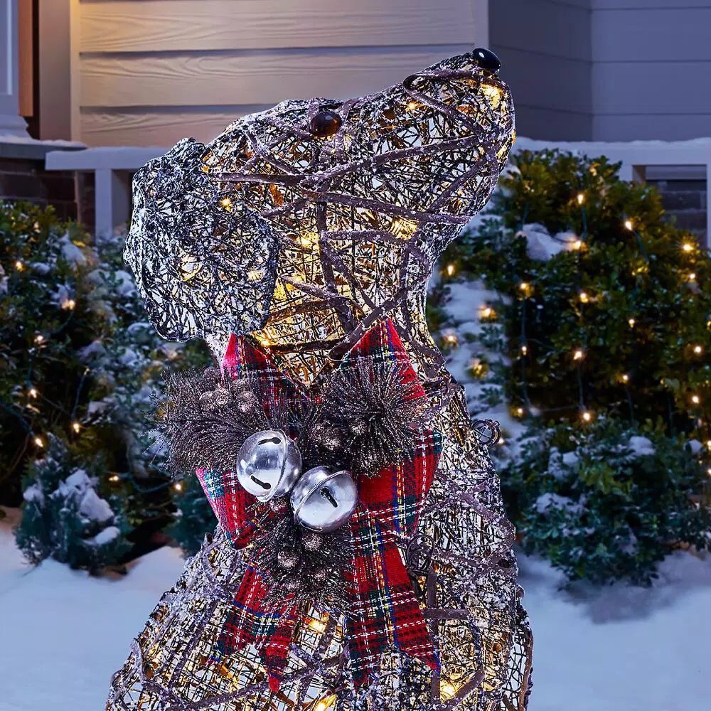 Home Accents Holiday 2.5 Ft Meadow Frost Brown LED Dog 4 Home Accents Holiday 2.5 Ft Meadow Frost Brown LED Dog - Image 4