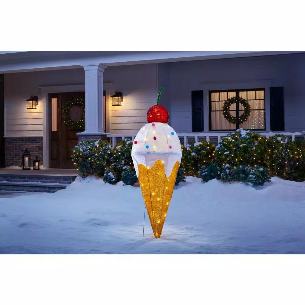 Home Accents Holiday 42 In Warm White 40-Light LED Ice Cream 2 Home Accents Holiday 42 In Warm White 40-Light LED Ice Cream - Image 2