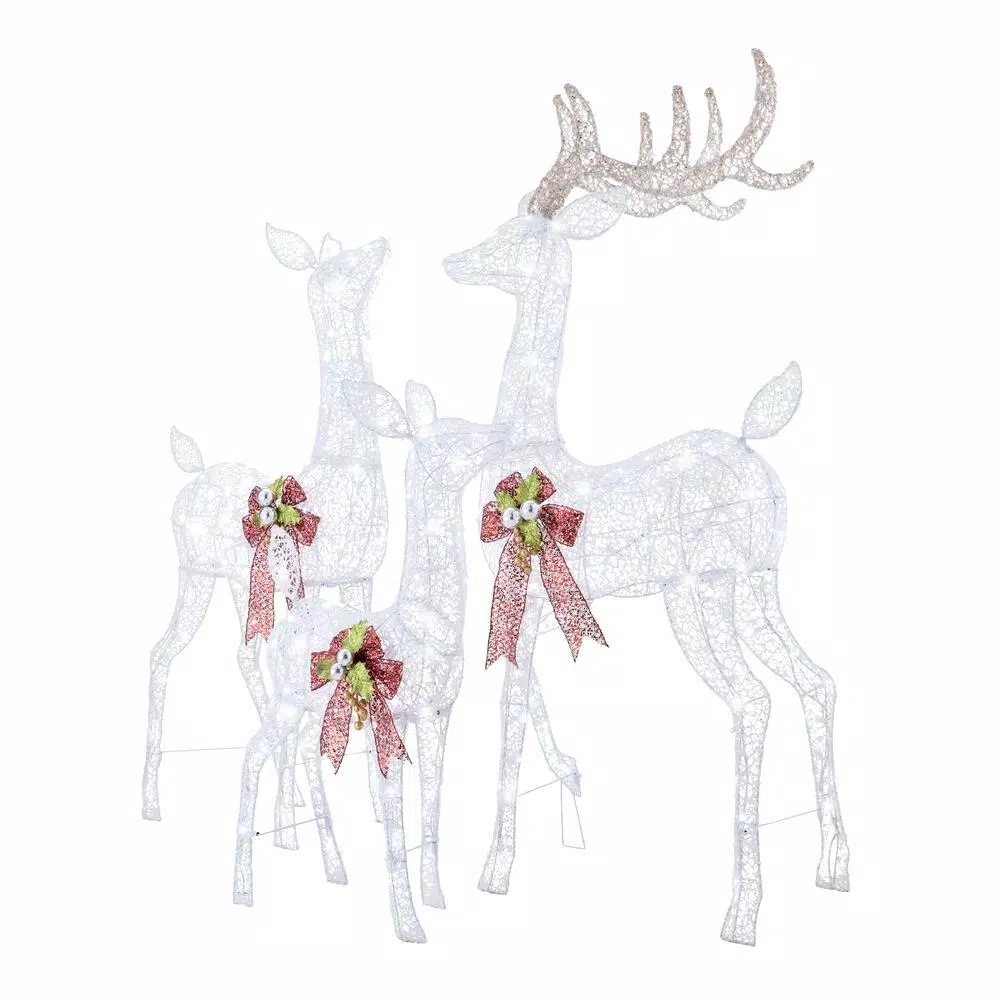 Home Accents Holiday 3-Piece Fantasleigh Outdoor Christmas Deer Family With LED Cool White Lights 3 Home Accents Holiday 3-Piece Fantasleigh Outdoor Christmas Deer Family With LED Cool White Lights - Image 3
